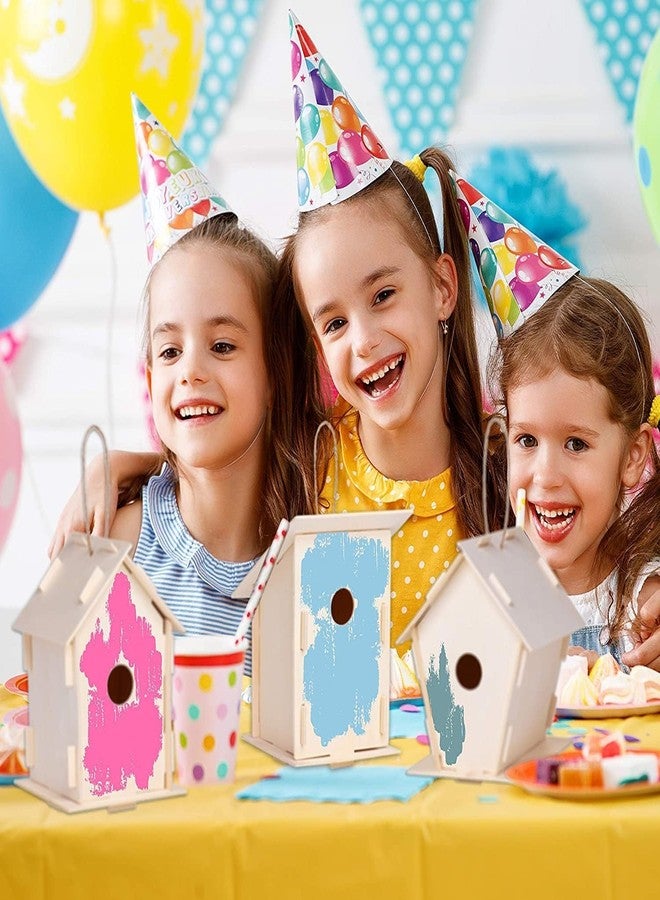 Haoser بيوت طيور خشبية من هاوسر - مجموعة فنية وحرفية إبداعية للأطفال والكبار - مجموعات بيوت طيور خشبية غير مطلية مع مجموعة طلاء وفرش - ابنِ بيوت الطيور الخاصة بك - عبوة من قطعتين - Image 4
